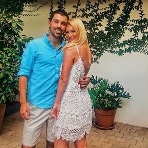 Beautiful trendy white lace dress